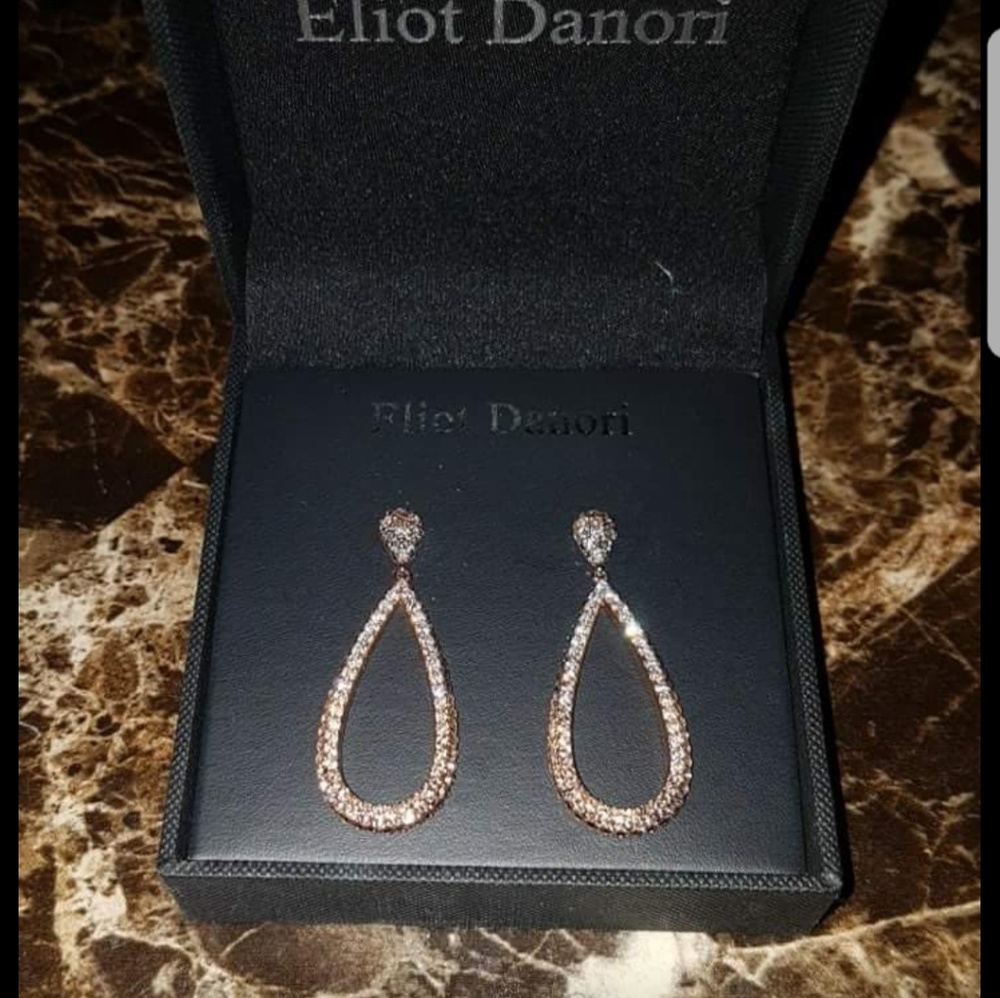 Eliot danori micropave teardrop gold earrings